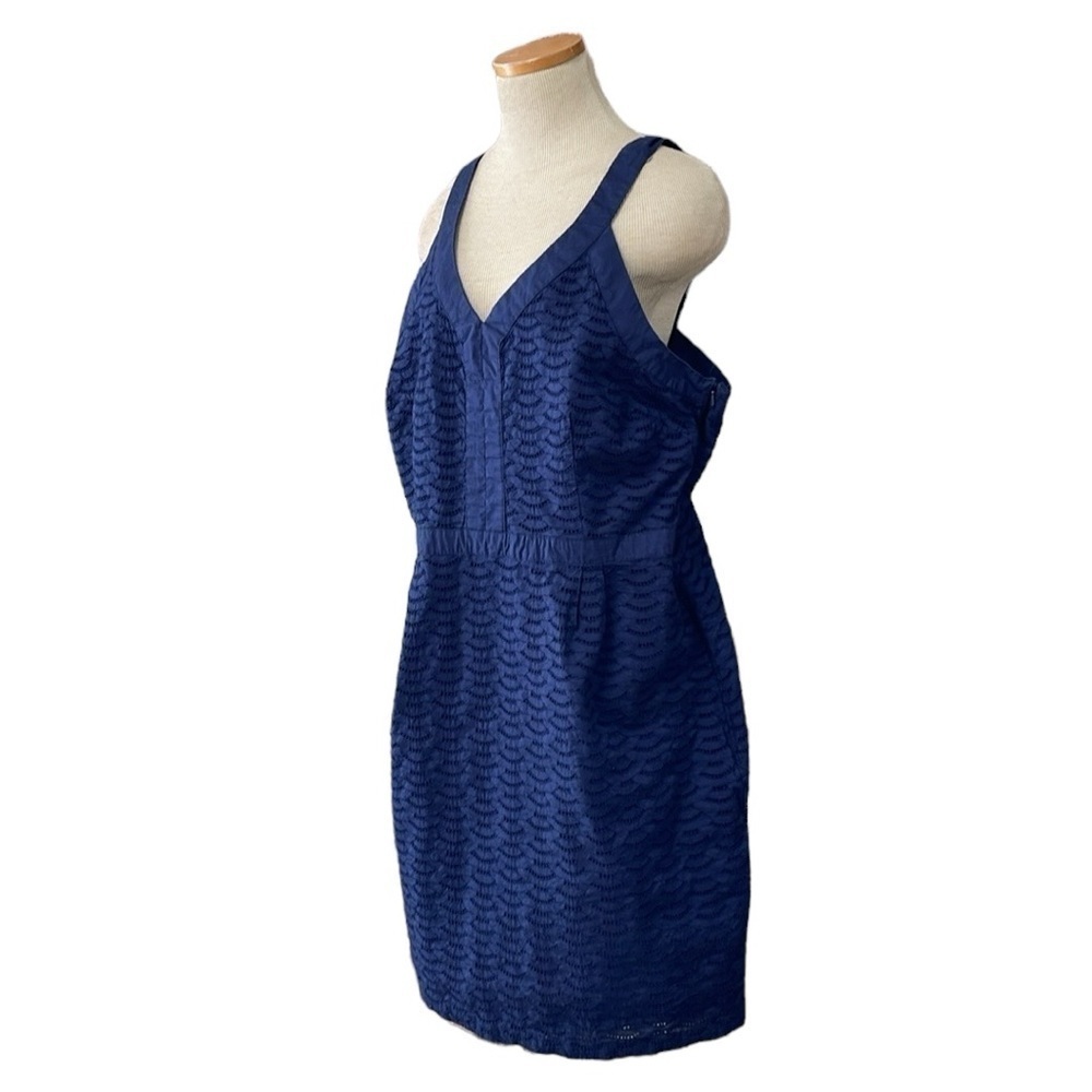 Old Navy Dress Women's 16 Plus Lace V-Neck Sleeveless Navy Blue